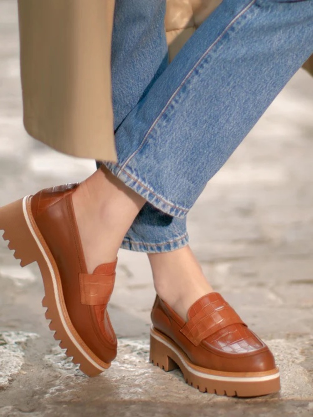 M Gemi Elsa Lug Sole Leather Loafer